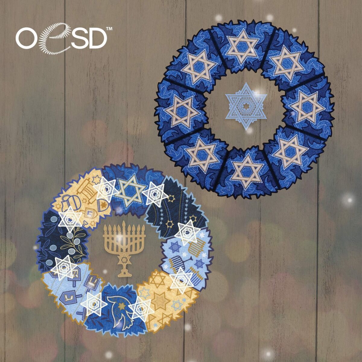 OESD Freestanding Hanukkah Wreaths Embroidery Collection