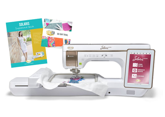 Baby Lock Solaris Vision Sewing, Quilting & Embroidery Machine - with FREE Online Classes & Inspirational Guide (BA-LOK60D + STWB-BLSA) - Quality Sewing & Vacuum