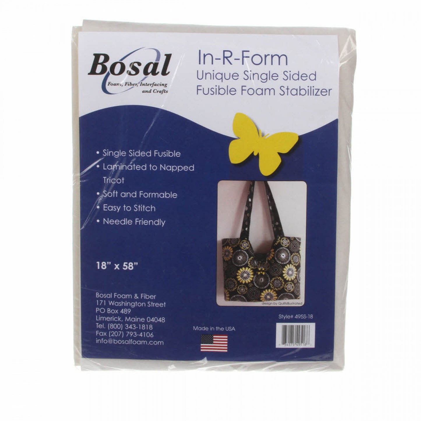 Bosal In-R-Form Single Sided Fusible Foam Stabilizer 18 x 58 Off White