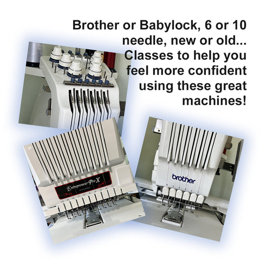 VIRTUAL: Brother & Baby Lock 6- or 10-Needle Machines Class - Quality Sewing & Vacuum