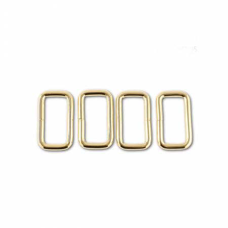 Rectangular Rings for 1-1/4in Straps, Set of 4 - Gold, Gunmetal, or Nickel