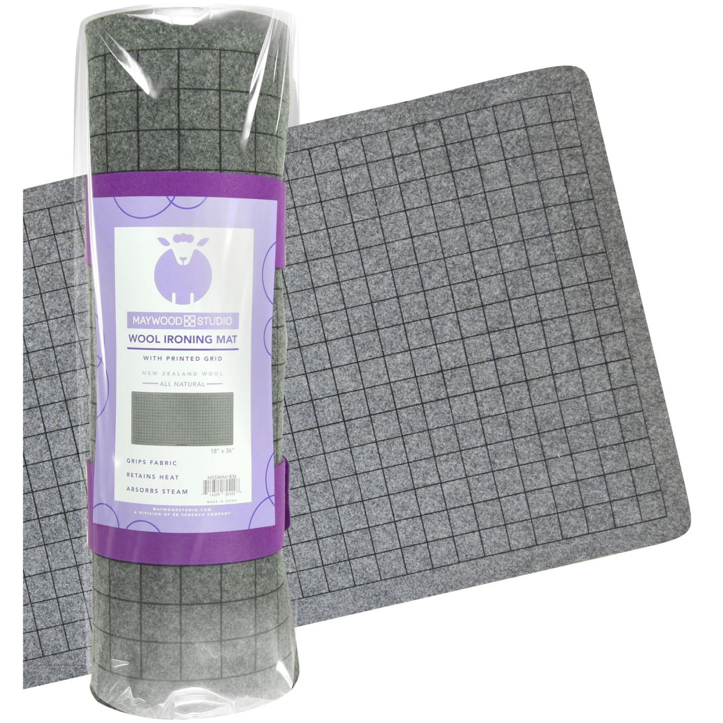 Maywood Studio Wool Ironing Mat with Grid