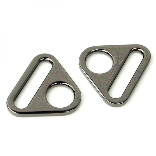 1" Triangle Rings, Set of 2 - Gunmetal or Nickel