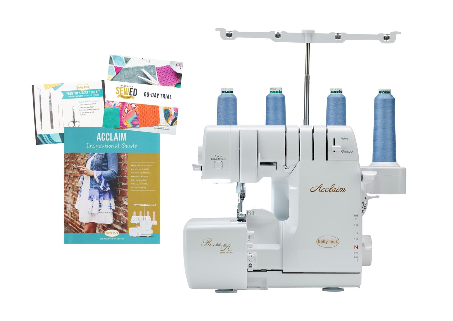 Baby Lock Acclaim Serger - with FREE Online Classes & Inspirational Guide (BA-LOK60D + STWB-BLES4) - Quality Sewing & Vacuum