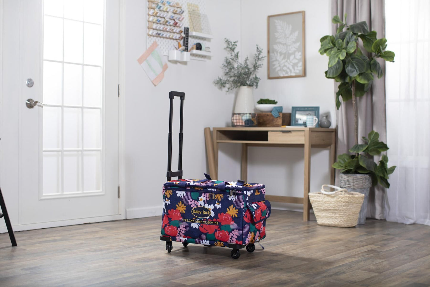 Baby Lock Limited Edition Floral Print XL Machine Trolley with Included Embroidery Arm Bag - Quality Sewing & Vacuum