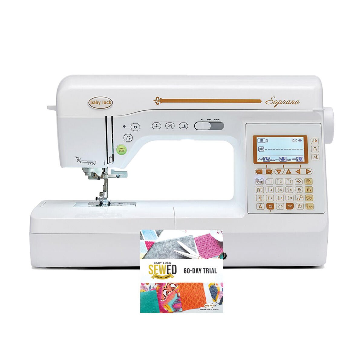 Baby Lock Soprano Sewing Machine - with FREE Gifts (SF3QEFS + 804BLTK20 + BA-BLMSP)