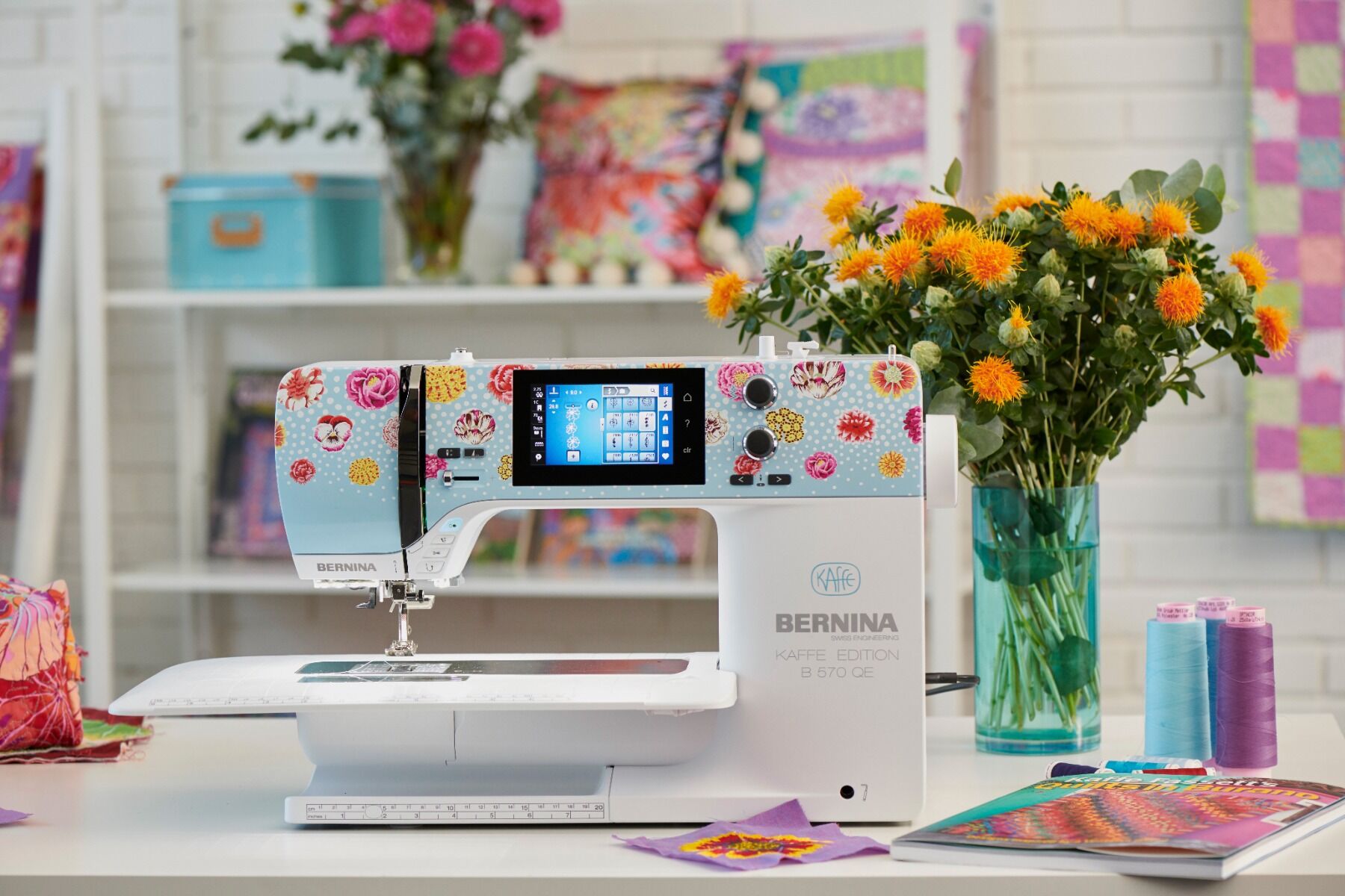 Bernina 570QE Kaffe Special Edition Sewing & Embroidery Machine - with FREE Gift (SEK999T)