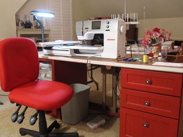 Bernina Red Sewing Chair