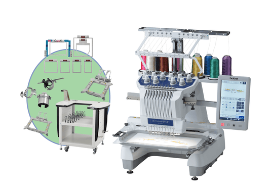 Brother Entrepreneur PRO PR1055X 10 Needle Embroidery Machine - Quality Sewing & Vacuum