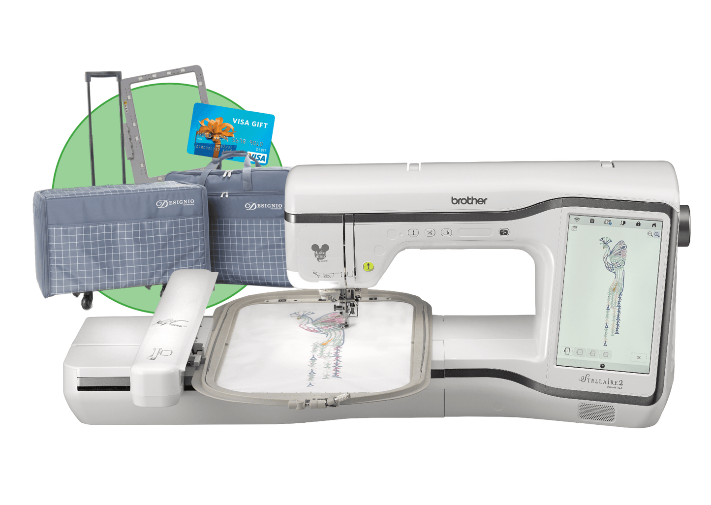 Brother Stellaire XE2 Dedicated Embroidery Machine with FREE Gifts (HLJF1 + SAMF180)