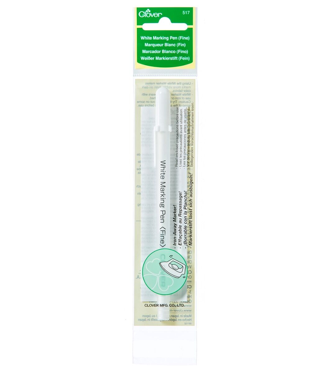 Clover White Ink Water Soluble Pen | Quality Sewing