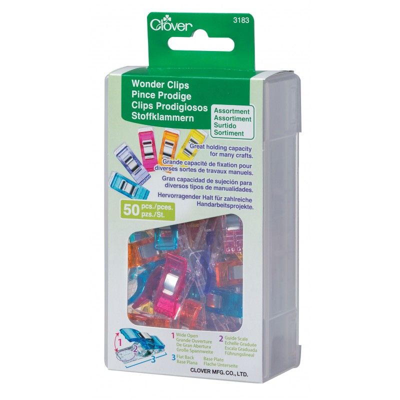 Clover Wonder Clips Multi-Color 50 Pack 3183