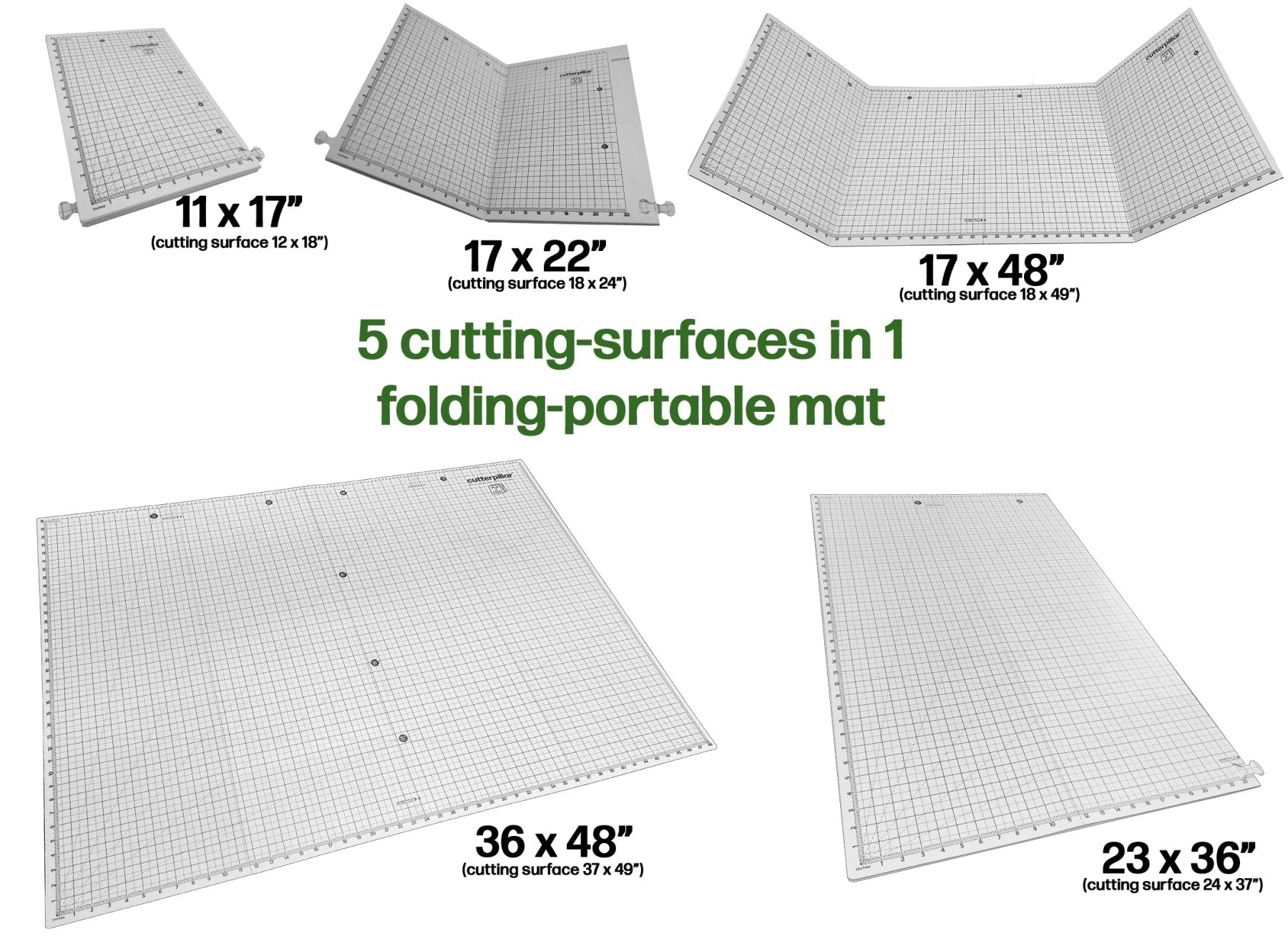 Cutterpillar Flip and Fold 48" Self-Healing Cutting Mat