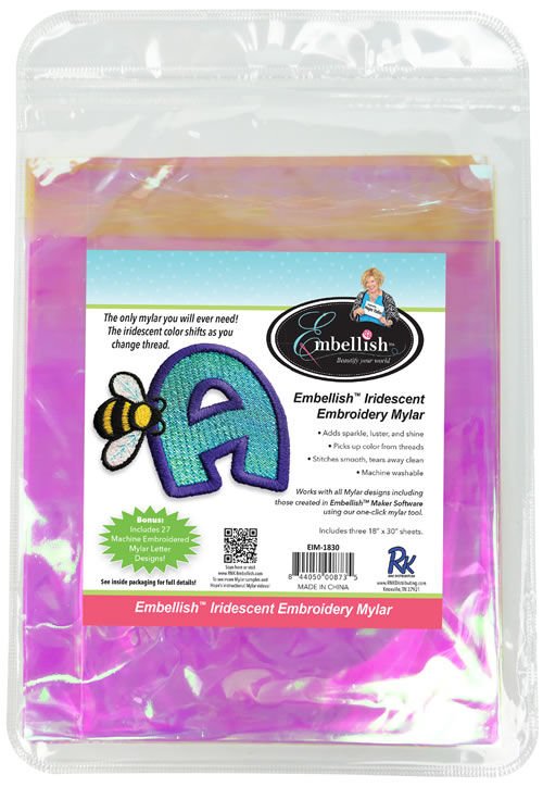 Embellish Iridescent Embroidery Mylar in package,Embellish Iridescent Embroidery Mylar Samples