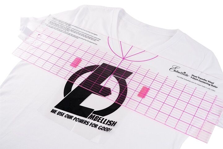 Embellish T-Shirt Heat Transfer Vinyl Centering Ruler