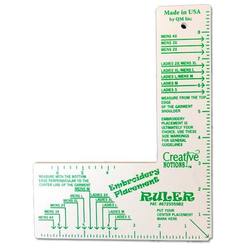 Embroidery Placement Ruler - Quality Sewing & Vacuum