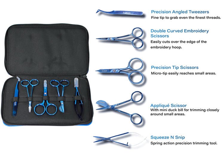 Floriani Five Piece Tool Set - Quality Sewing & Vacuum