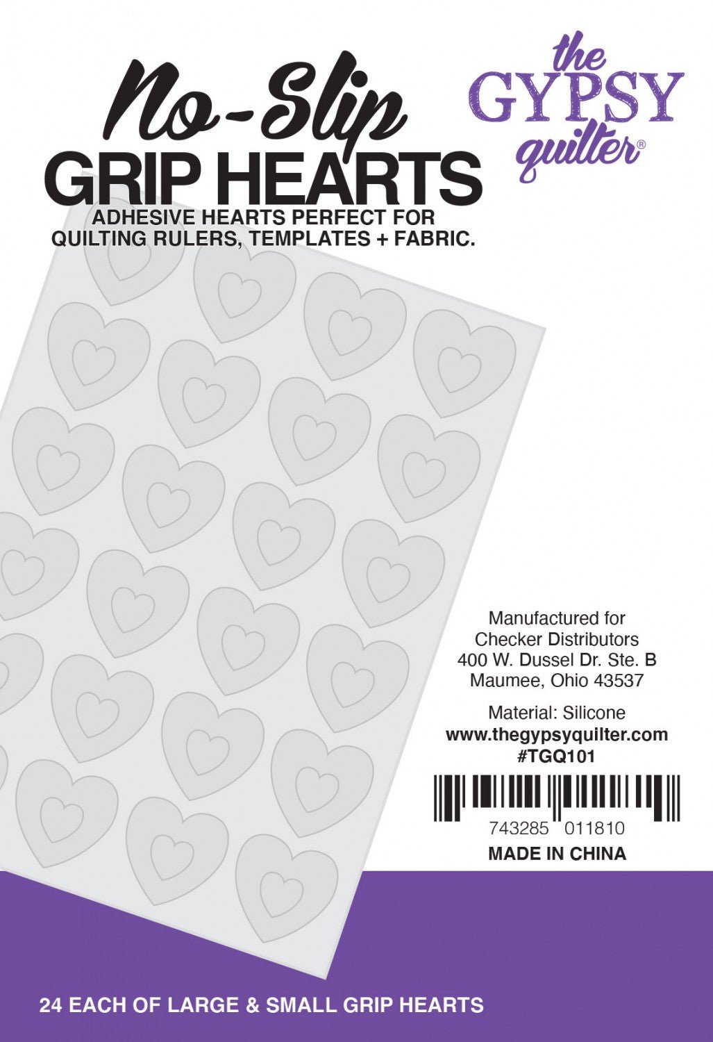 Gypsy Quilter Stuck On You Grip Hearts - Quality Sewing & Vacuum