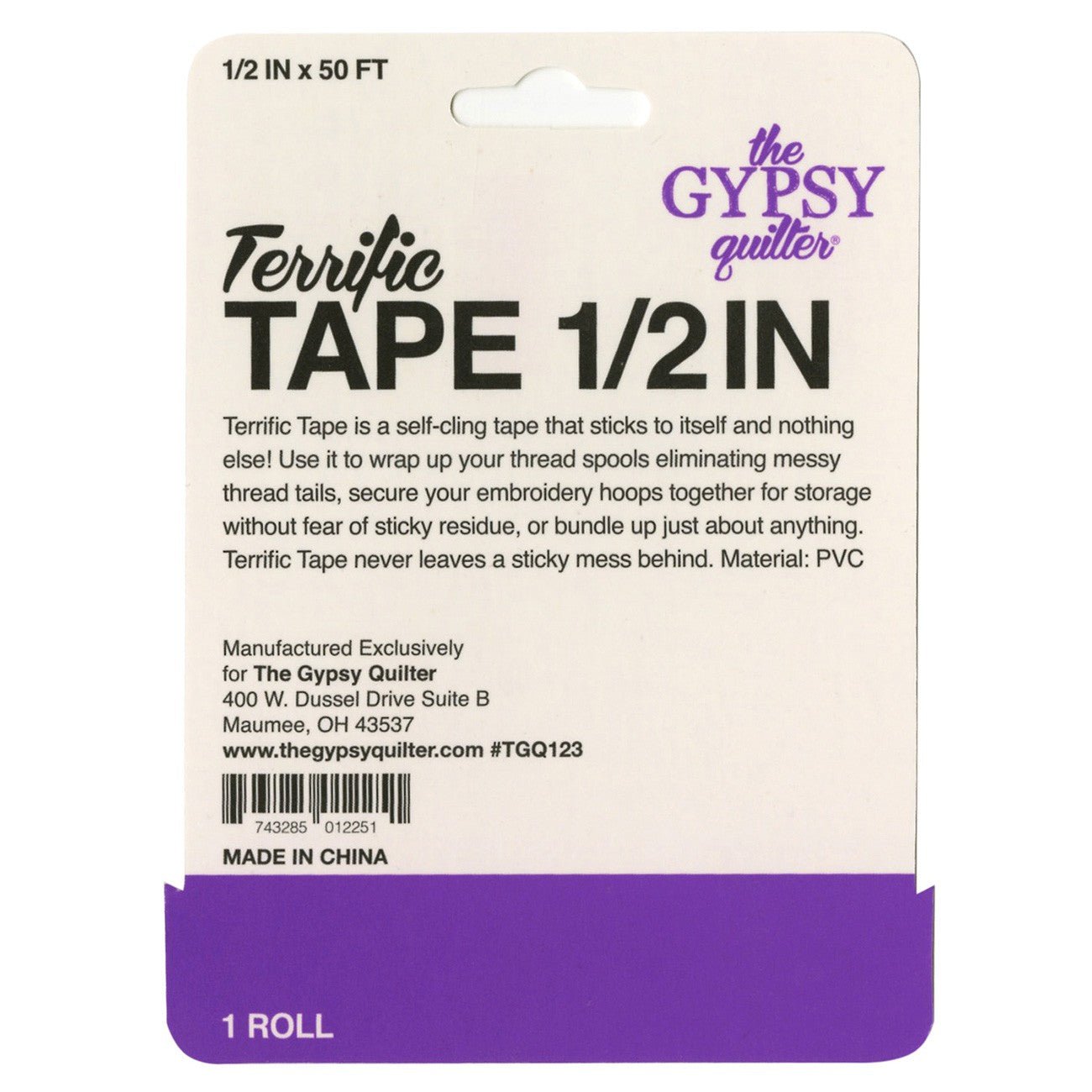 Gypsy Quilter Terrific Tape 1/2" x 50' - Quality Sewing & Vacuum