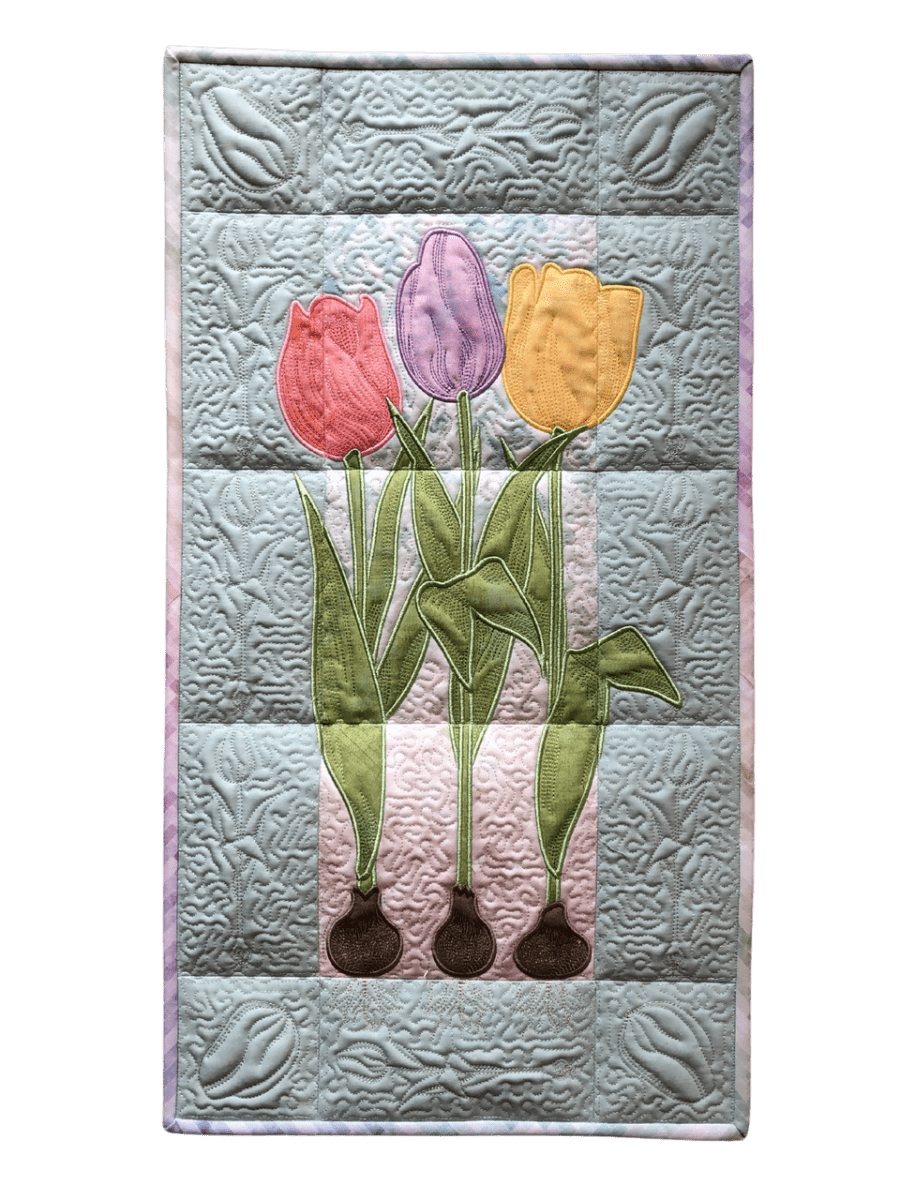 HoopSisters Tulips Wall Hanging Design - CD - Quality Sewing & Vacuum