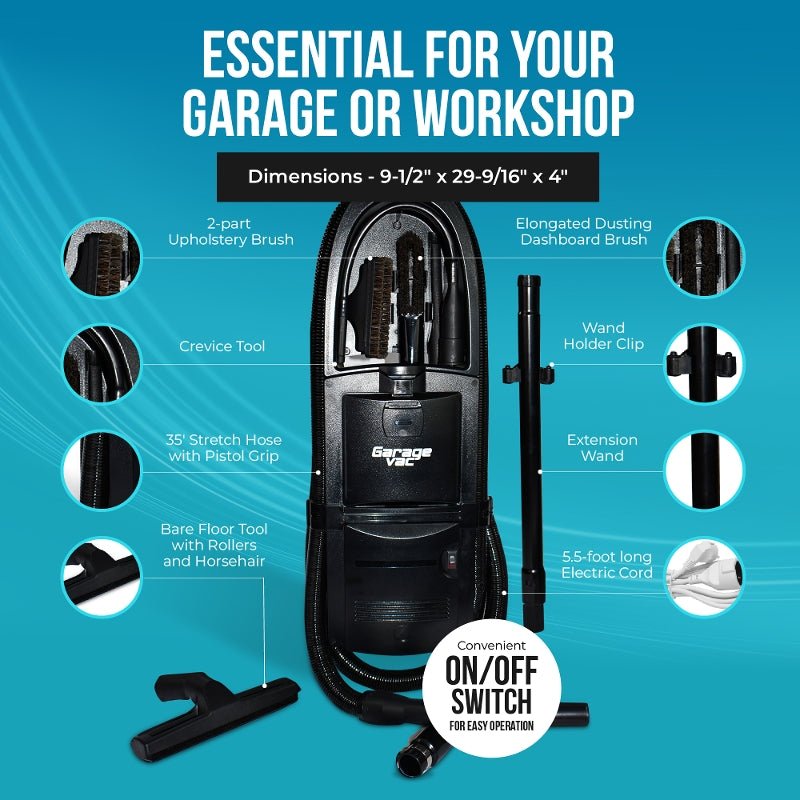 Intervac GarageVac GH120-E Black Wall Mounted Garage Vacuum - Quality Sewing & Vacuum