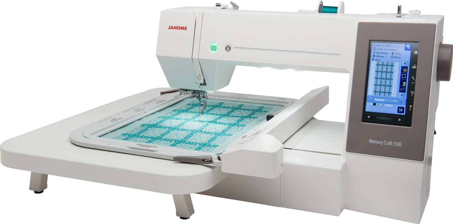 Janome Memory Craft 550e Embroidery Machine - Quality Sewing & Vacuum