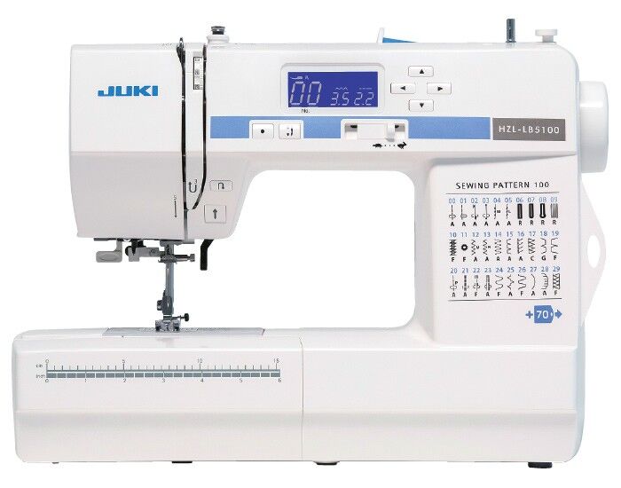 Juki HZL-LB5100 Compact Size Sewing Machine with 100 Stitch Patterns with Accessories - Quality Sewing & Vacuum