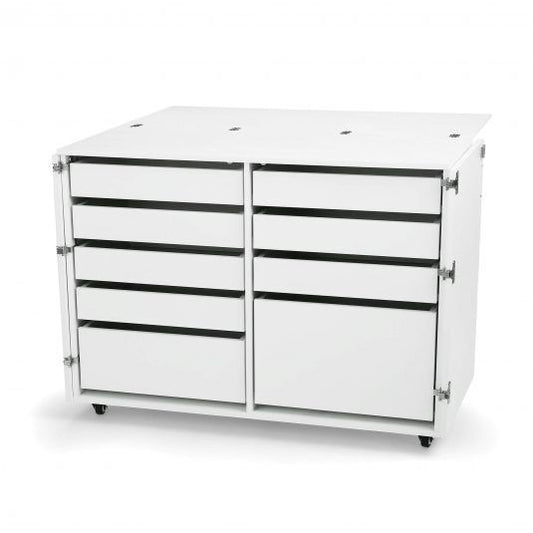 Kangaroo Dingo II Cutting & Storage Cabinet White in Use - Quality Sewing & Vacuum