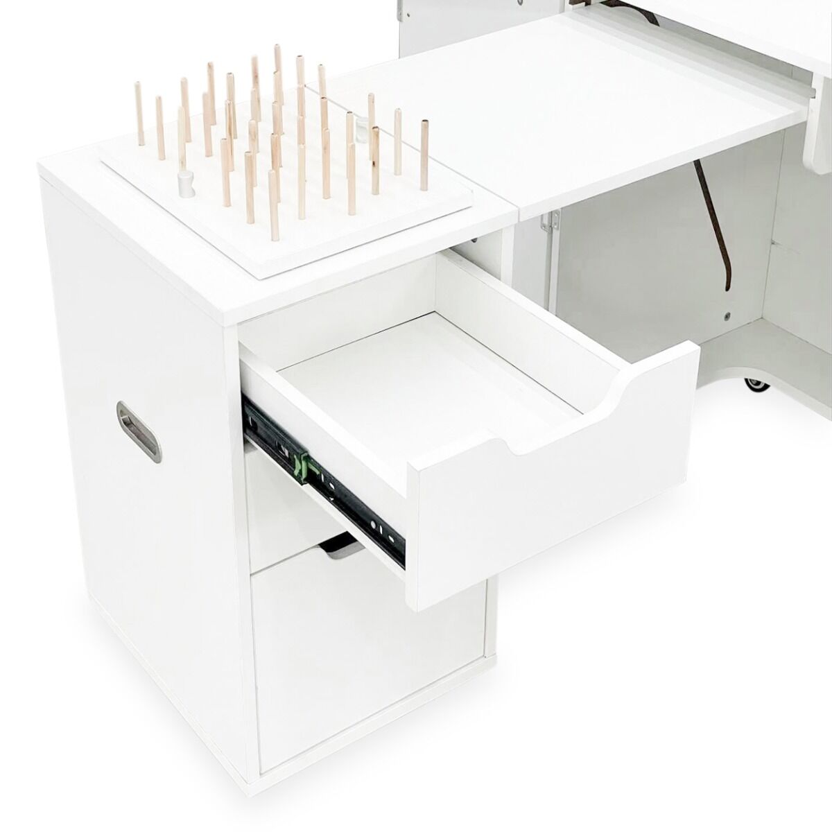 Kangaroo Outback Electric Lift Sewing Cabinet in White