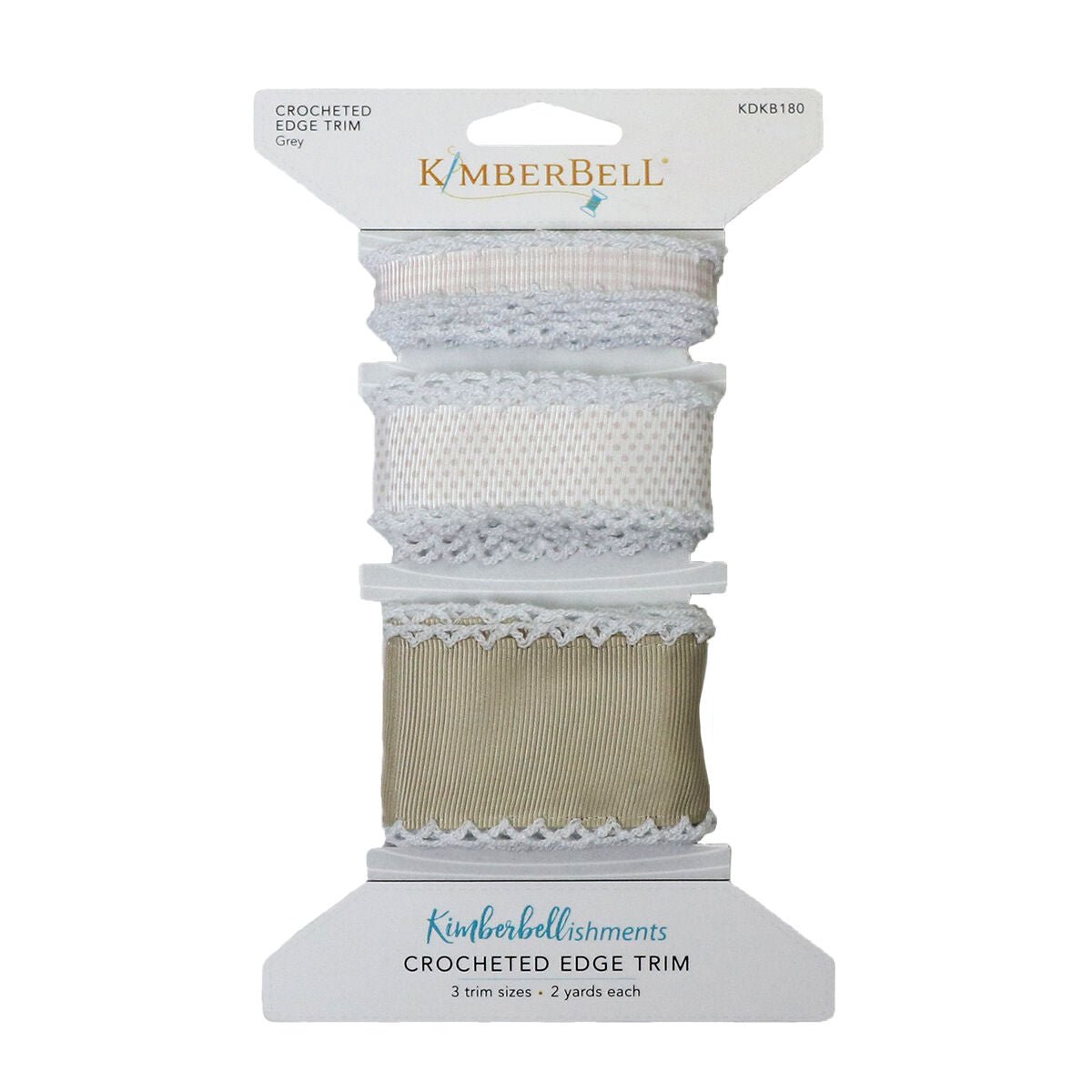 Kimberbell Crocheted Edge Trim Grey