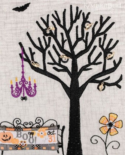 Kimberbell Twilight Boo-Levard (Hoop size 5x7 or larger) Bench Pillow, Machine Embroidery Pattern CD