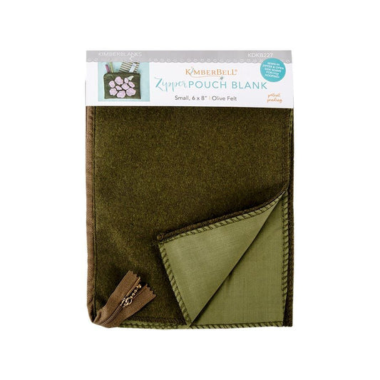 Kimberbell Zipper Pouch Blank Olive Felt, Small