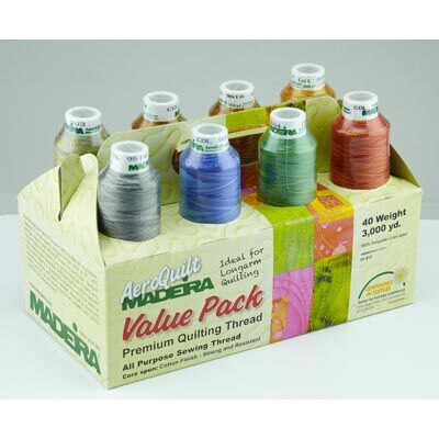 Madeira Value Pack 8 Large Cones of AeroQuilt Variegated Quilting Thread | Quality Sewing