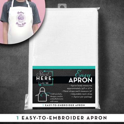 OESD Easy Apron White 34in x 27in,OESD Easy Apron White 34in x 27in