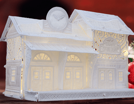 Freestanding Christmas Village Train Station | Quality Sewing