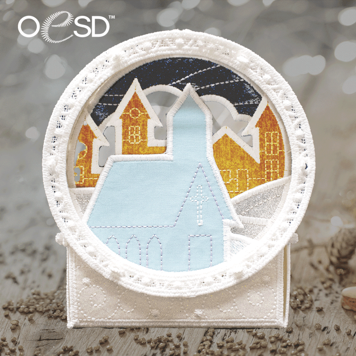 OESD Freestanding Lace Shadow Box Ornament Embroidery Collection