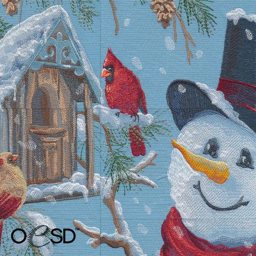 Dona Gelsinger Made in USA Penguin outlet Snowman Winter Scene Tapestry Rug Blanket