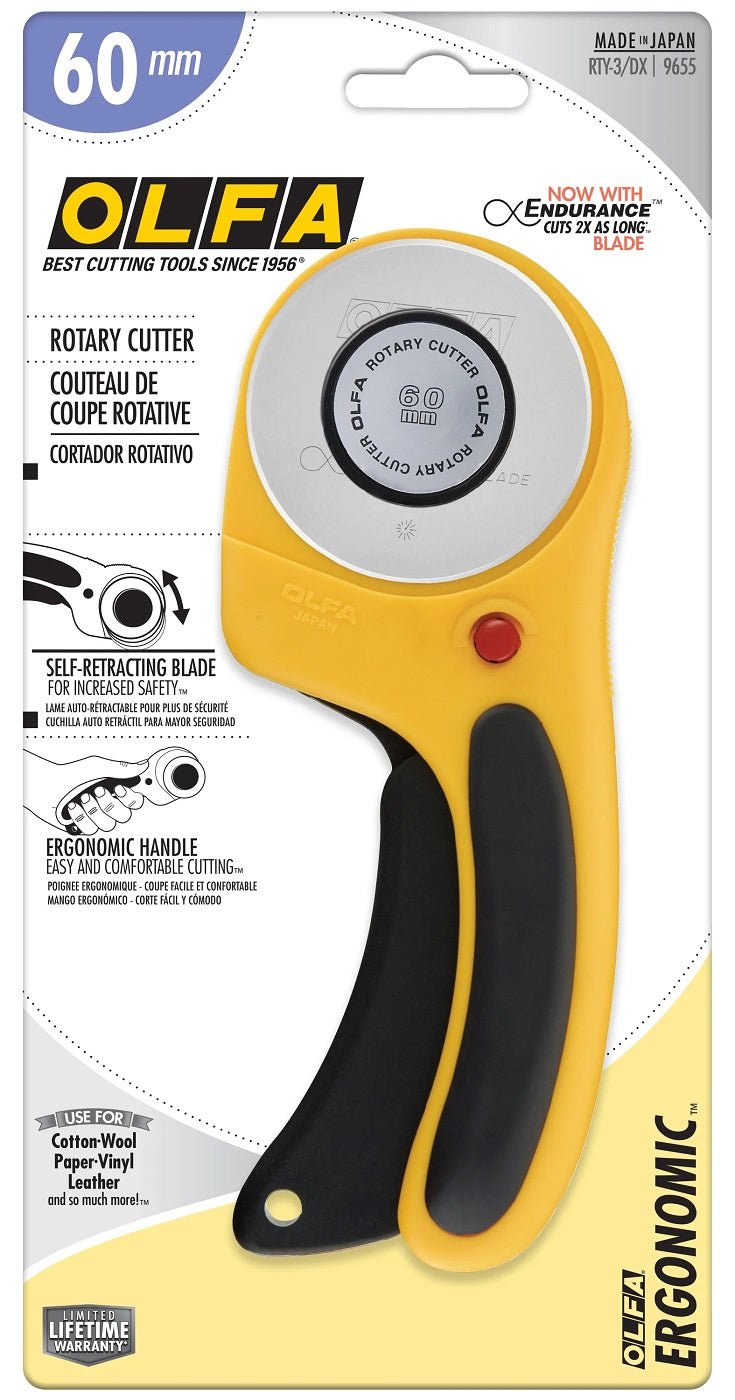 Olfa Deluxe Ergonomic Rotary Cutter 60mm - Quality Sewing & Vacuum