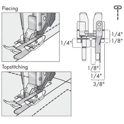 Pfaff Clear 1/4" Right Guide Foot for IDT 820881096