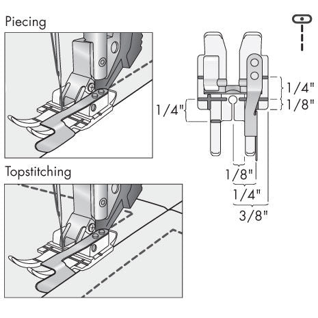 Pfaff Clear 1/4" Right Guide Foot for IDT 820881096