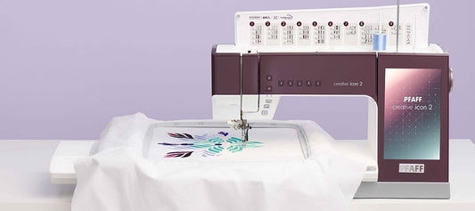 Pfaff Creative Icon 2 Sewing and Embroidery Machine - with FREE Gifts (F100TSXX + 821282096 + 821280096 + 821281096)