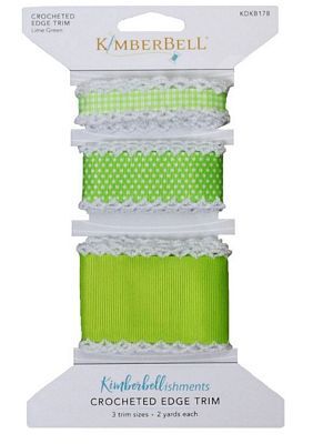 Ribbon KB Crochet Edge Trim Lime Green