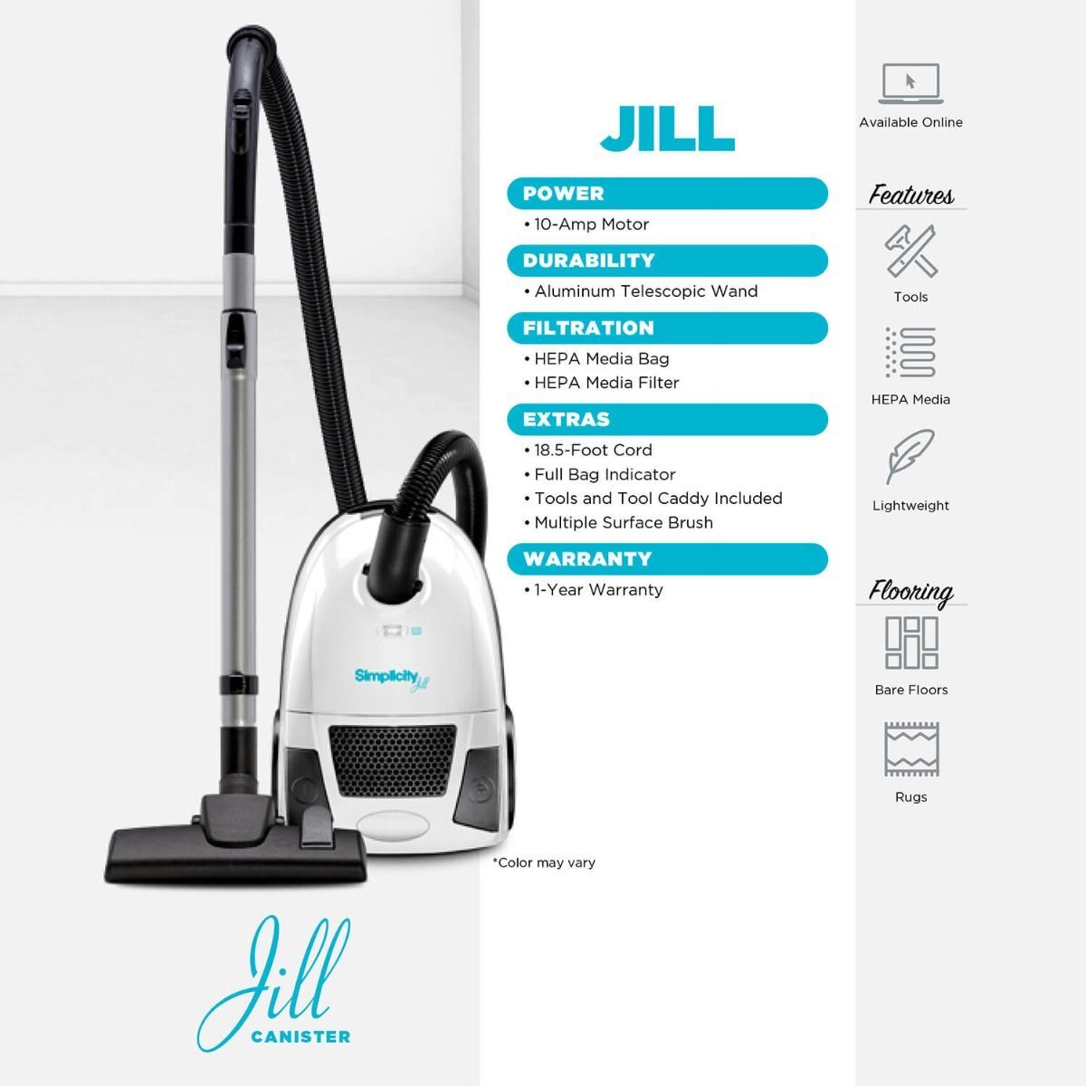 Simplicity Jill Canister Vacuum