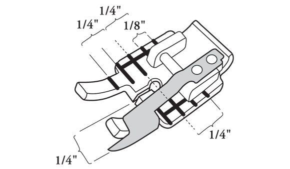 Viking Clear 1/4" Piecing Foot with Guide,,