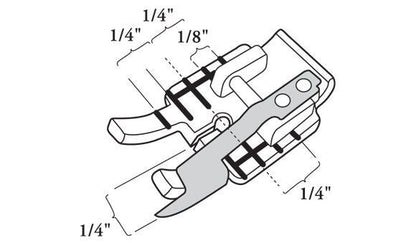 Viking Clear 1/4" Piecing Foot with Guide,,