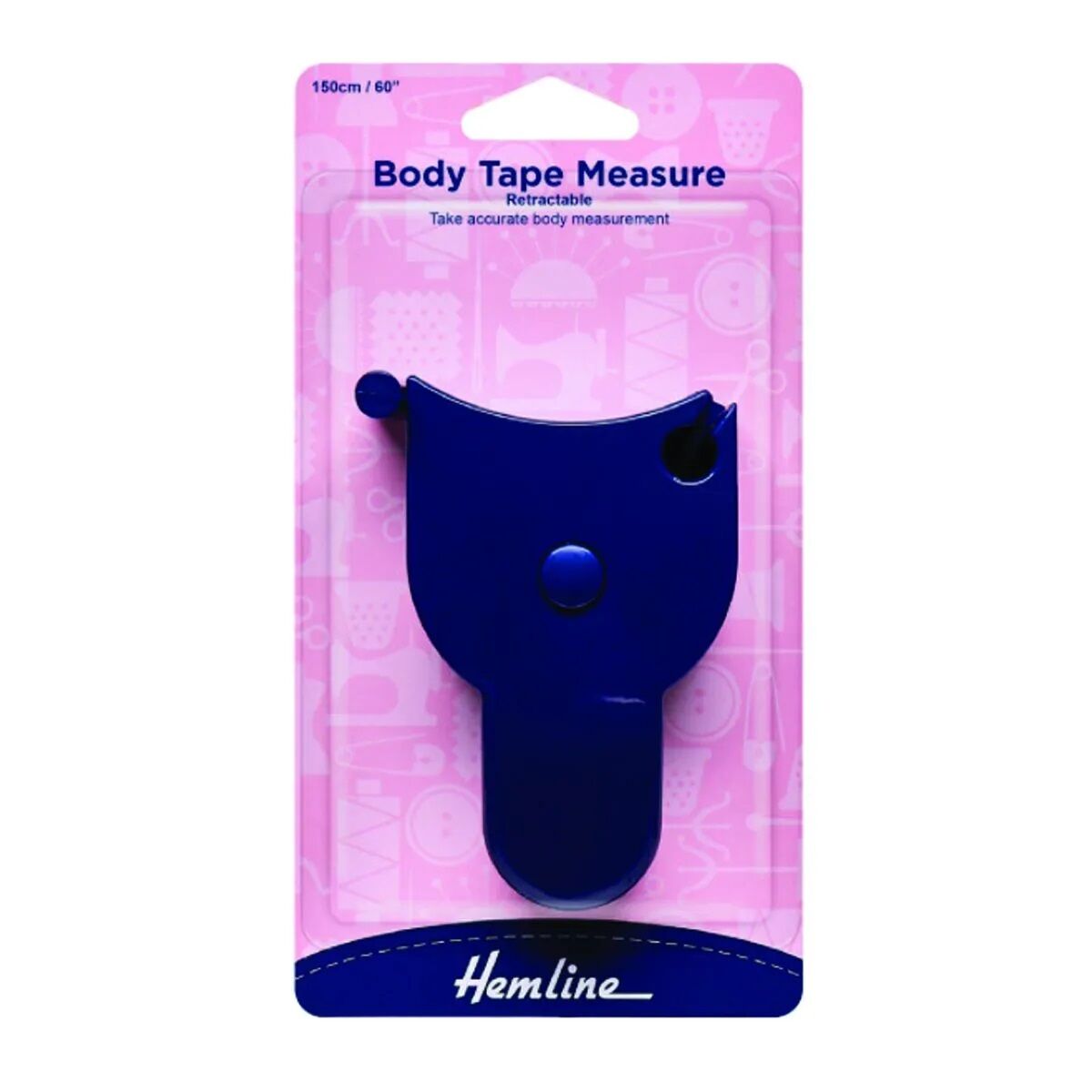 Hemline 60in Self Measuring Retractable Tape with Pin Lock
