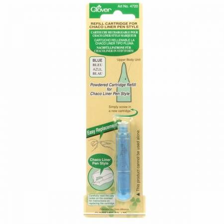 Clover Chaco Liner Pen Chalk Refill Blue