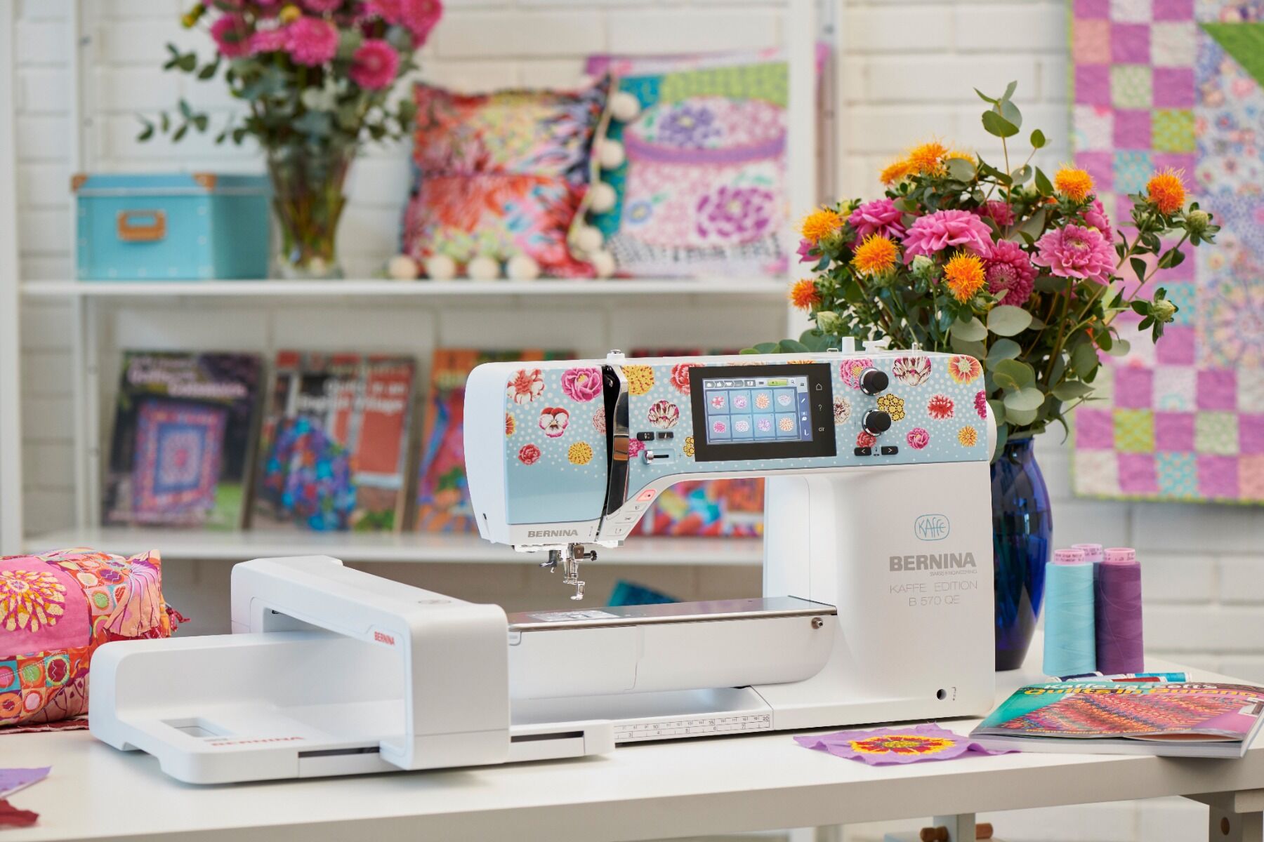 Bernina 570QE Kaffe Special Edition Sewing u0026 Embroidery Machine - with FREE  Gift (SEK999T)