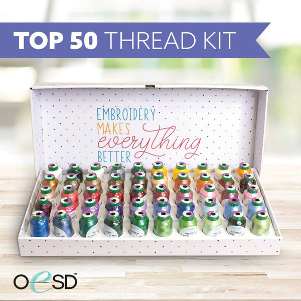 NEW! 50 Cones Isacord Polyester Embroidery Thread Kit #5 New In Wrapper!