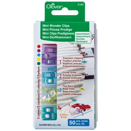 Clover Mini Wonder Clips Multi-Color 50 Pack